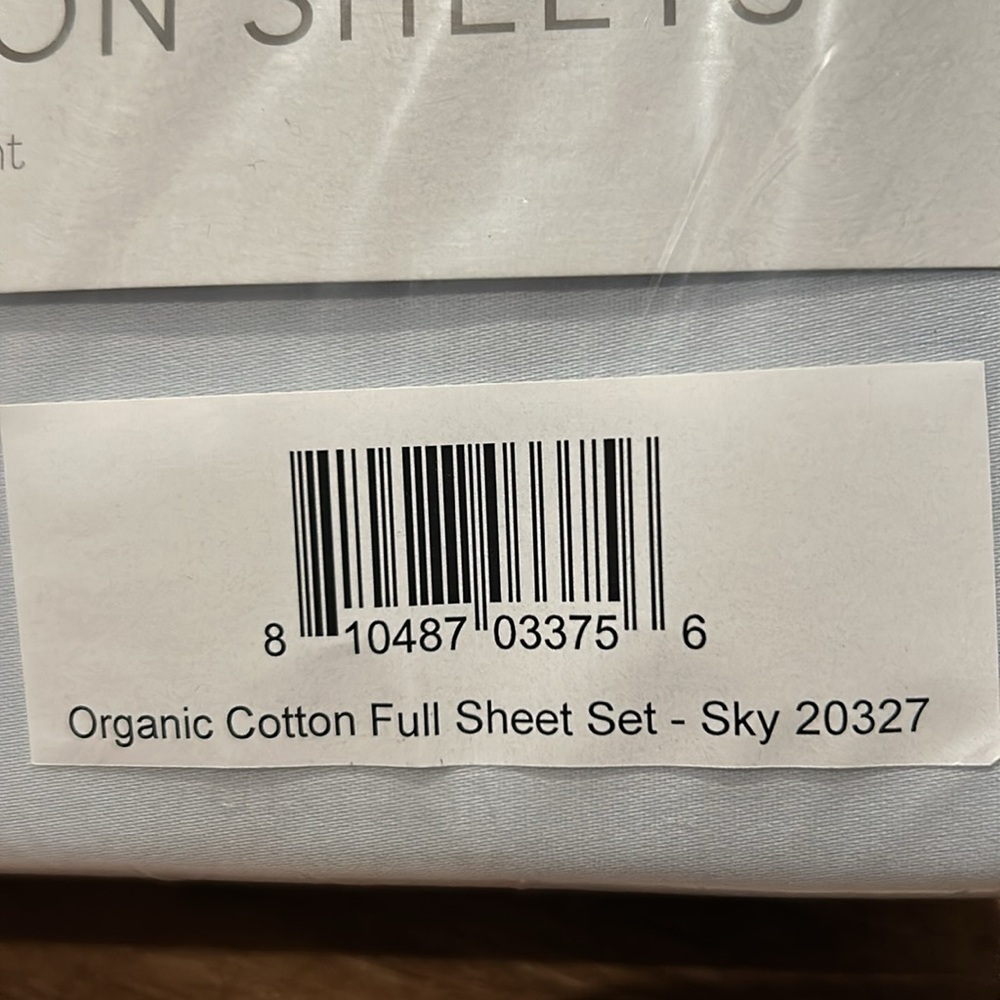 Sito brand by Mercola Organic Cotton Full Sheet Set - Sky Blue - Picture 2 of 6